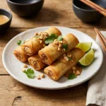 搜狗搜索 keto spring rolls with shrimp and peanut sauce, perfect for a low-carb diet.